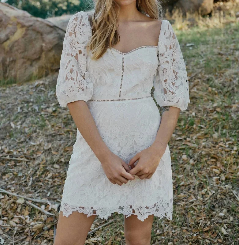 Elaine Floral Dress in White Best floral dresses for work