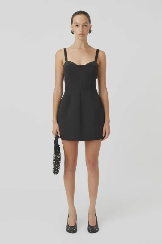AMA MINI DRESS BLACK--Soft Mini Skirt