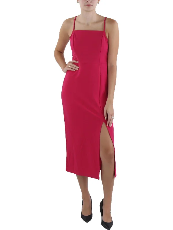 Womens Crepe Long Sheath Dress Embroidered Maxi Skirt